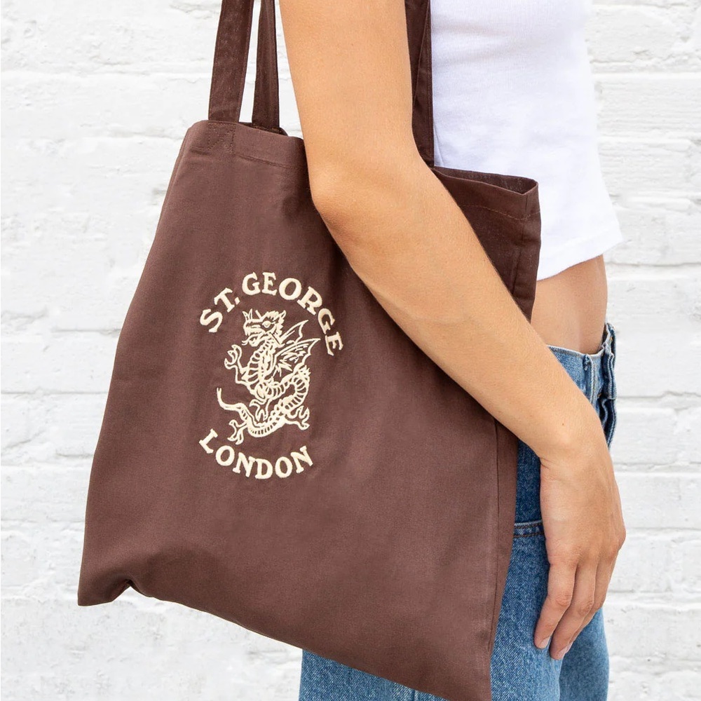 Brandy Melville Brown Canvas St. George London Tote